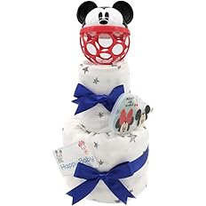 Amazon おむつケーキ 男の子 女の子 出産祝い ディズニー ミッキー かわいい オーボール 離乳食 フードカッター おしゃれ 星柄スワドル ギフトセット おむつsサイズ パンパース枚 ミッキー おむつケーキ ベビー マタニティ 通販