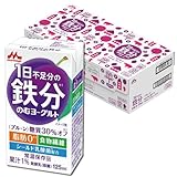 森永 1日不足分の鉄分 のむヨーグルト プルーン 125ml 【常温保存品 鉄分 食物繊維 乳酸菌配合】 ×24本
