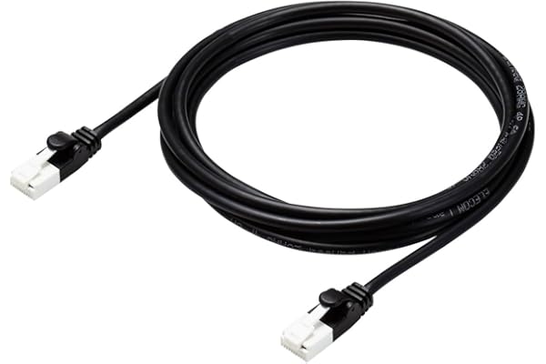 エレコム LANケーブル CAT6A 2m ツメが折れない 爪折れ防止コネクタ やわらか ブラック ECLD-GPAYTBK20