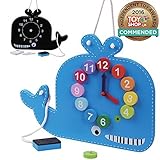 Childrens Wooden Toy Whale Clock and Blackboard by jumini ? by jumini