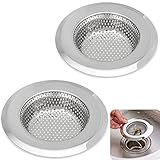 Kitchen Sink Strainer – 4.5インチDia – 2個シンクシンクドレインStrainers – ステンレススチールカバー – Perfect Fit forほとんどすべての米国
