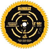 DEWALT DW3216PT Precision Trim 12-Inch 60 Tooth ATB Crosscutting Saw Blade with 1-Inch Arbor and Tou