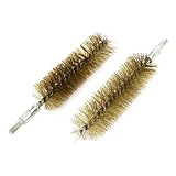 uxcell 真鍮ワイヤーチューブブラシ　メタル　ブラス　シルバートーン　2個入り