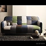 【商品名】SHI パッチワークデザイン カジュアル ローソファ 3Pソファ 3人掛け コンパクト ファブリック SOFA 162cm 【サイズ】 幅162（座面幅135）× 奥行74（座面奥行51）× 高さ73（座面高36）cm MK