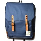 ポリキャンバス素材のスクエアダブルベルトフラップリュック NV