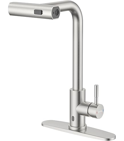 Amazon.co.jp: タッチレスキッチン水栓 ブラック, 引き込み式スプレー