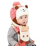 MORA 帽子 マフラーセット ファッション小物 ベビー 帽子・キャップ・ハット 可愛い 小熊 防寒 保温 外出用品 キッズ 子供 加絨 男の子 女の子 新生児 秋冬 キッズ帽子 出産祝い 防風 子供