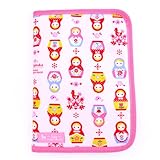 ようこそ赤ちゃんHappy母子手帳ケース（ファスナータイプ）　幸せいっぱいラブリーマトリョーシカ（ホワイト）　B2802200　日本製