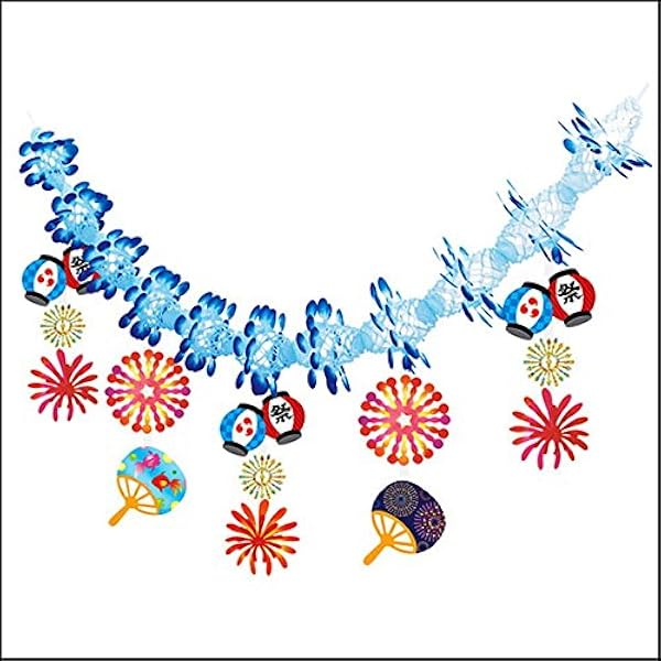 Amazon Co Jp 夏祭り装飾 提灯花火ガーランド L180cm 飾り ディスプレイ ちょうちん 7623 おもちゃ
