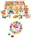 yasushoji 木のおもちゃ 知育玩具 パズル きせかえ 木製 幼児 プレゼント お祝い くま おままごと (Dタイプ)