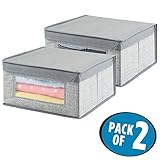 mDesign Fabric Baby Nursery Closet Organizer Box for Clothing, Blankets, Towels, Bibs - Medium, Gray