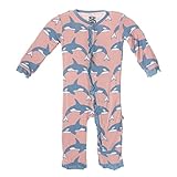 KicKeeパンツPrint Ruffle Coverall Blush Orca新生児