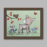 フォレストBuddiesウッドランド動物保育園アートプリント 16"x20"
