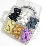 Kissteether DIYシリコーンテイザーキット60pcs混合色0.67 "（17mm）幾何学的な六角形のシリコーンビーズ安全な食品グレード看護赤ちゃんテイザーのネックレス/ブレスレットのための