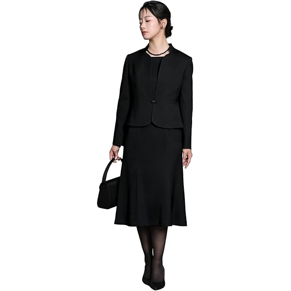 日本製　LEONARD 　ブラックブレザー　シンプル　袖口デザイン　フォーマル nina's（ファッション） 喪服 レディース ブラックフォーマル