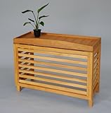 エアコン室外機カバー匠・よこ格子（色：パイン） ヒバ材・木製【大型対応】