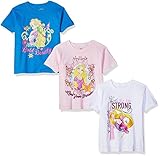 Disney Little Girls' Rapunzel Tangled 3-Pack Short Sleeve Graphic T-Shirt Turquoise/White/Pink 6X [並