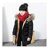子供服　ダウンジャケット　防寒　着心地良い　ファッション　保温する　アウター　ブラック　150