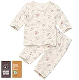 【あるこんたるこん】 オーガニックコットン ベビー キッズ ジュニア ルームウェア メリーちゃん 女の子 パジャマ 7分袖 ハーフパンツ (130)