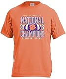 NCAA National Champ Stacked快適カラー半袖Tシャツ L オレンジ