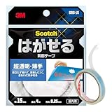3M 両面テープ はがせる 超透明 厚手 幅15mm 長さ4.0m スコッチ SRS-15 ガラス面 ポスター