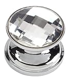 Atlas Homewares 3197 Crystal Collection .87-Inch Round Large Crystal Knob, Brushed Anodized Aluminum
