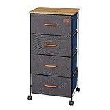 組立簡単 チェスト ネイビー 4段 デニム 幅45×奥行34.5×高さ93.5cm ドウシシャ DNC45-4NV