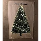 PURPLE 7 クリスマスツリータペストリー ＆ LEDイルミネーションライト 2点セット 高さ150cm×幅100cm