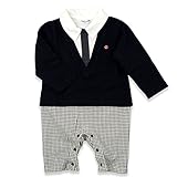 ベビー 子供服 フォーマル 男の子 カバーオール ロンパース アンサンブル風 ブラック 60cm 20661509BK60