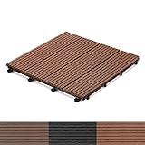 Casa Pura ® 22 x酷使木製複合デッキタイル、ロイヤル| 12 " x12 " ( 21.5 sq. Ft。)|高耐水、UV安定| 12"x12" (21.5 sq. ft.) ブラウン 