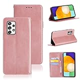 適用 Galaxy A52 5G ケース 手帳型 適用 ギャラクシーA52 5G / A52s 5G 手帳型ケース 適用 Galaxy A52 5G SC-53B スマホケース カバー 手帳型 PUレザー カード収納 財布型 耐衝撃 ケース マグネット スタンド機能付き 5色(適用 Galaxy A52 4G/a52 5G/A52s 5G ケース 手帳型) (ライトローズゴールド)
