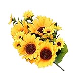 Fenteer 人工ヒマワリ　ホーム　ガーデン　装飾　飾り　結婚式　花束　造花　花ギフト　２束