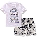 Ajia Kids Boys 2 Piece半袖Tシャツと短パンの衣装1 5に設定しAge Baby