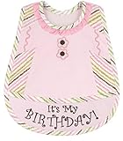 Stephan Baby Birthday Girl Embroidered 1st Birthday Bib, Pink by Stephan Baby [並行輸入品]