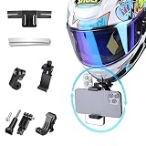 ウェアラブルカメラ 顎マウント、GoPro ゴープロ 用 オートバイヘルメット顎 粘着 マウント アクセサリー ヘルメットチンホルダー GoPro hero 10/9/8/7/6/5/4 Osmo Action Insta360 対応 (スマートフォンスタンド)