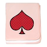 CafePress – Polka Dot Spade – スーパーソフトベビー毛布、新生児おくるみ ピンク 07801914406832E