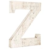アンティーク調ホワイト木製アルファベット壁飾り/ Free Standingモノグラム文字" Z "