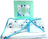 Land of the Wee, Bamboo Hooded Bath Towel for Baby and Washcloth, Newborn to Toddler by Land of the 