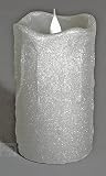 Simplux 3x5-1/4 Inch Sparkling White with Silver Flameless Candle with Realistic Moving Flame [並行輸入品