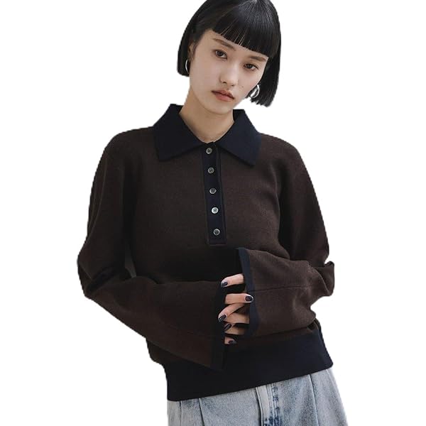 Amazon | [アダムエロペ] サステナブル ポロニットリラックス
