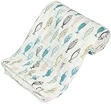 POKERWATER(ポーカーウォーター) ベビーバスタオル さらふわタオルケット6重ガーゼ コットン100% 110 * 110 (さかな)