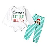 (プタス)Putars ベビー服 子供服 ロンパース 女の子 男の子 上下セット 長袖 SANTAS HELPER クリスマス 可愛い 秋 冬 新生児 歩行服 出産お祝い 記念日 プレゼント 0-24