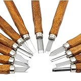 Carving、ナイフhmane 12個耐久性Printmaking木工彫刻ナイフセットスタンプCarvingツールキット