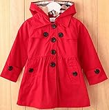 WanderKids ベージュ 赤 おしゃれ トレンチ かわいい コート女の子 春 秋 冬 ジャケット ウール ウインドブレーカー せのび こども