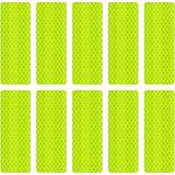 SANJAOYEE 反射ステッカー 自転車 反射板 8cm x 3cm イエロー 10枚パック 反射テープ 車 安全警告 シール 防水 耐UV 長方形 両面テープ 全天候型反射ステッカー