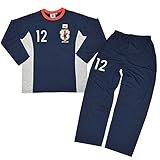 JFA 日本代表 ジュニアパジャマ 子供 キッズパジャマ 天竺スウェットパジャマ 春物 fo-74f046 140cm ネイビー
