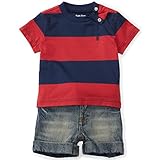 Ralph Lauren(ラルフローレン) ワンポイントボーダーTシャツ＆デニムショートパンツセット 12M(9-12ヶ月) [並行輸入品]