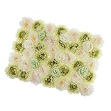 Perfk フラワー 人工花の壁　壁掛け　造花　シルク　インテリア　飾り　写真小道具　全７タイプ選べる - 緑, 66×50×6cm