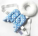 天使の翼 軽量 赤ちゃん 頭を保護 セーフティー パッド 子供用 プロテクター ひも 調節可能 出産祝い (ブルー)