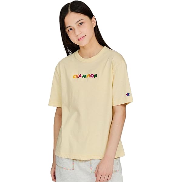 Amazon | [チャンピオン] 半袖Tシャツ キッズ 半袖 丸首 COTTON